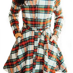 Kiel James Patrick Multicolor Plaid Dress